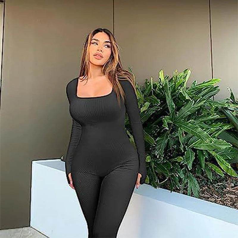 Women's Seamless Long-Sleeve Yoga Jumpsuit - FASHIST