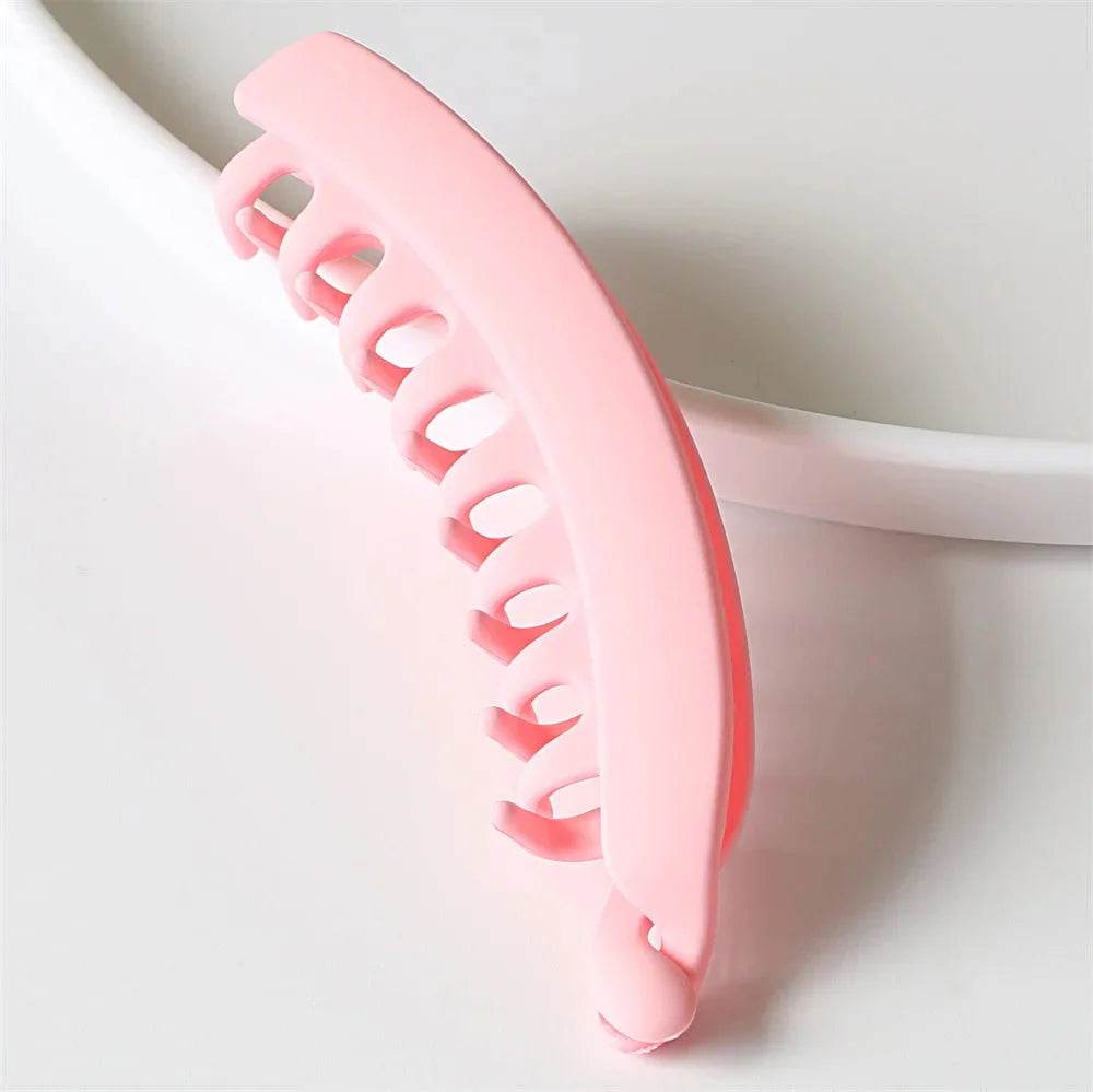 Frosted Solid Color Banana Hair Clips – Fashion Ponytail Barrettes & Hair Claws for Women - FASHIST