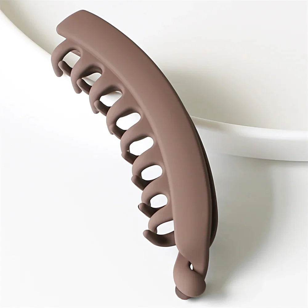 Frosted Solid Color Banana Hair Clips – Fashion Ponytail Barrettes & Hair Claws for Women - FASHIST