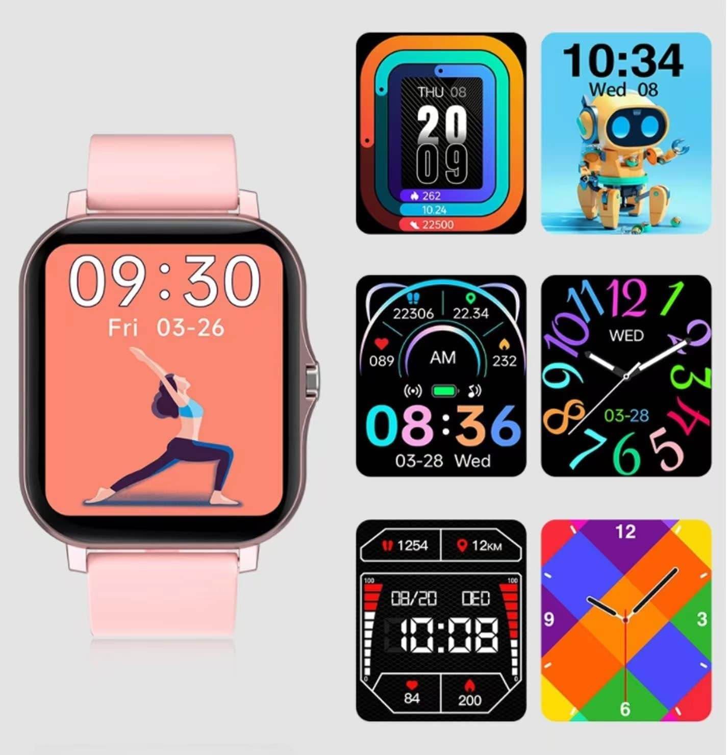 Smart Fitness Tracker Watch for Android/Ios - IP68, Heart Rate/Blood Oxygen/Sleep Monitoring, 8 Sports Modes, Breath Training, Weather Updates - 1.69-Inch Display for Men and Women (Rose Gold) - FASHIST