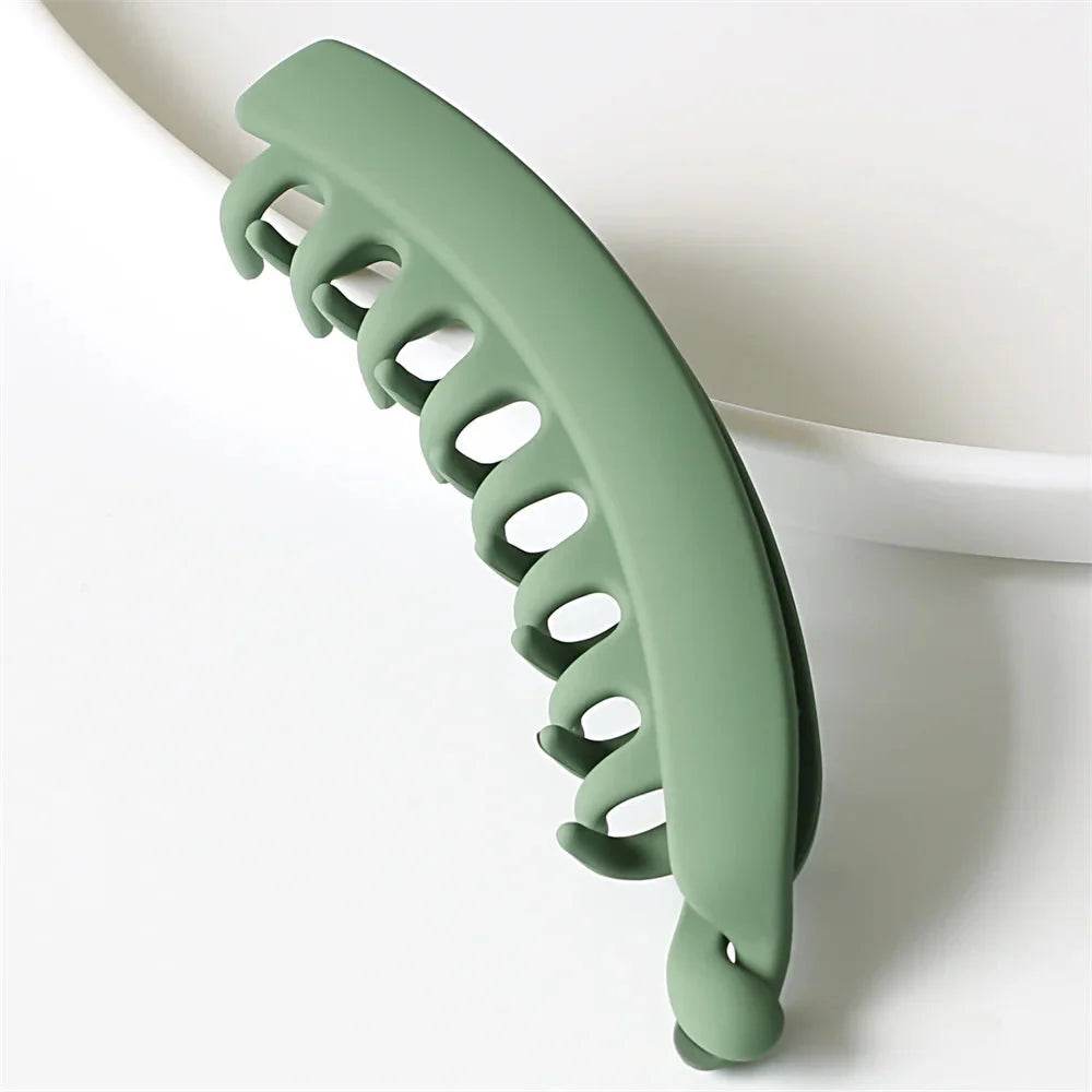 Frosted Solid Color Banana Hair Clips – Fashion Ponytail Barrettes & Hair Claws for Women - FASHIST