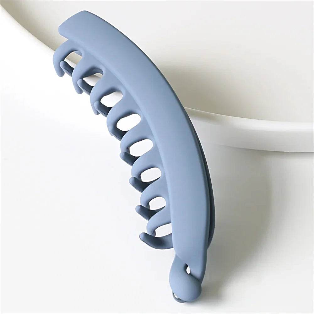 Frosted Solid Color Banana Hair Clips – Fashion Ponytail Barrettes & Hair Claws for Women - FASHIST