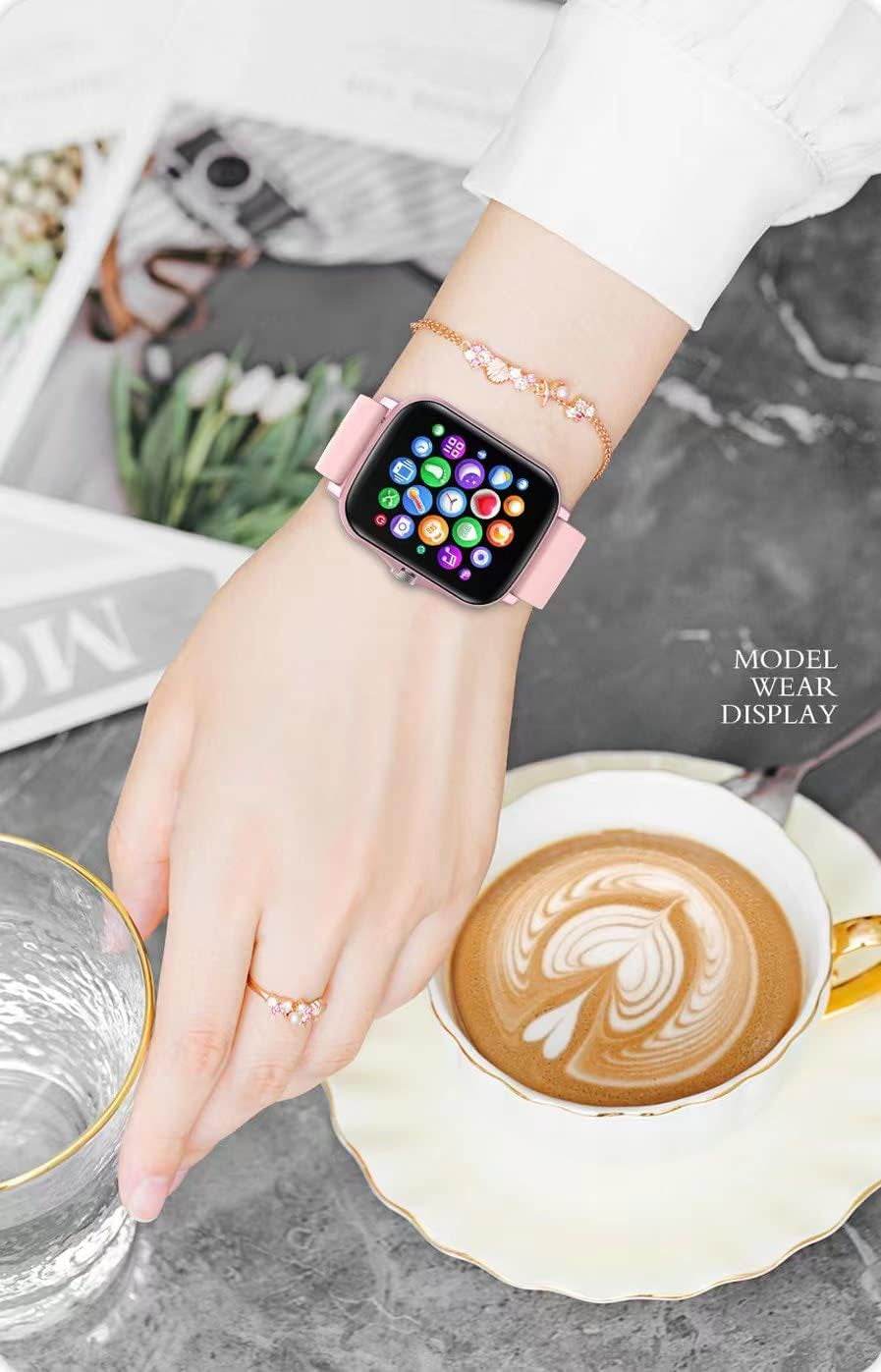 Smart Fitness Tracker Watch for Android/Ios - IP68, Heart Rate/Blood Oxygen/Sleep Monitoring, 8 Sports Modes, Breath Training, Weather Updates - 1.69-Inch Display for Men and Women (Rose Gold) - FASHIST