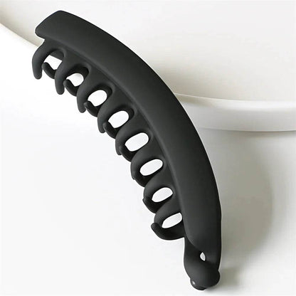 Frosted Solid Color Banana Hair Clips – Fashion Ponytail Barrettes & Hair Claws for Women - FASHIST