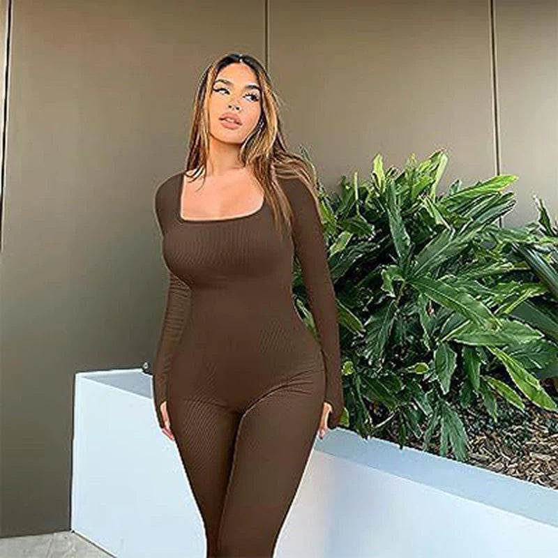 Women's Seamless Long-Sleeve Yoga Jumpsuit - FASHIST
