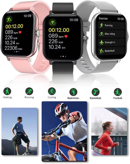Smart Fitness Tracker Watch for Android/Ios - IP68, Heart Rate/Blood Oxygen/Sleep Monitoring, 8 Sports Modes, Breath Training, Weather Updates - 1.69-Inch Display for Men and Women (Rose Gold) - FASHIST